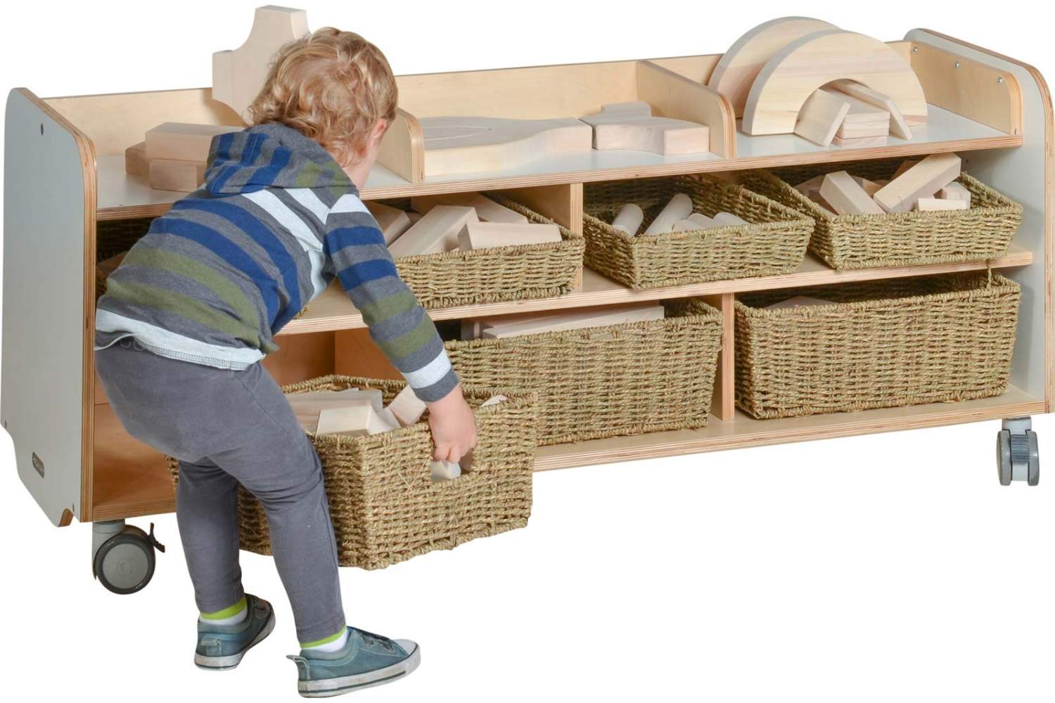 wooden shelving unit