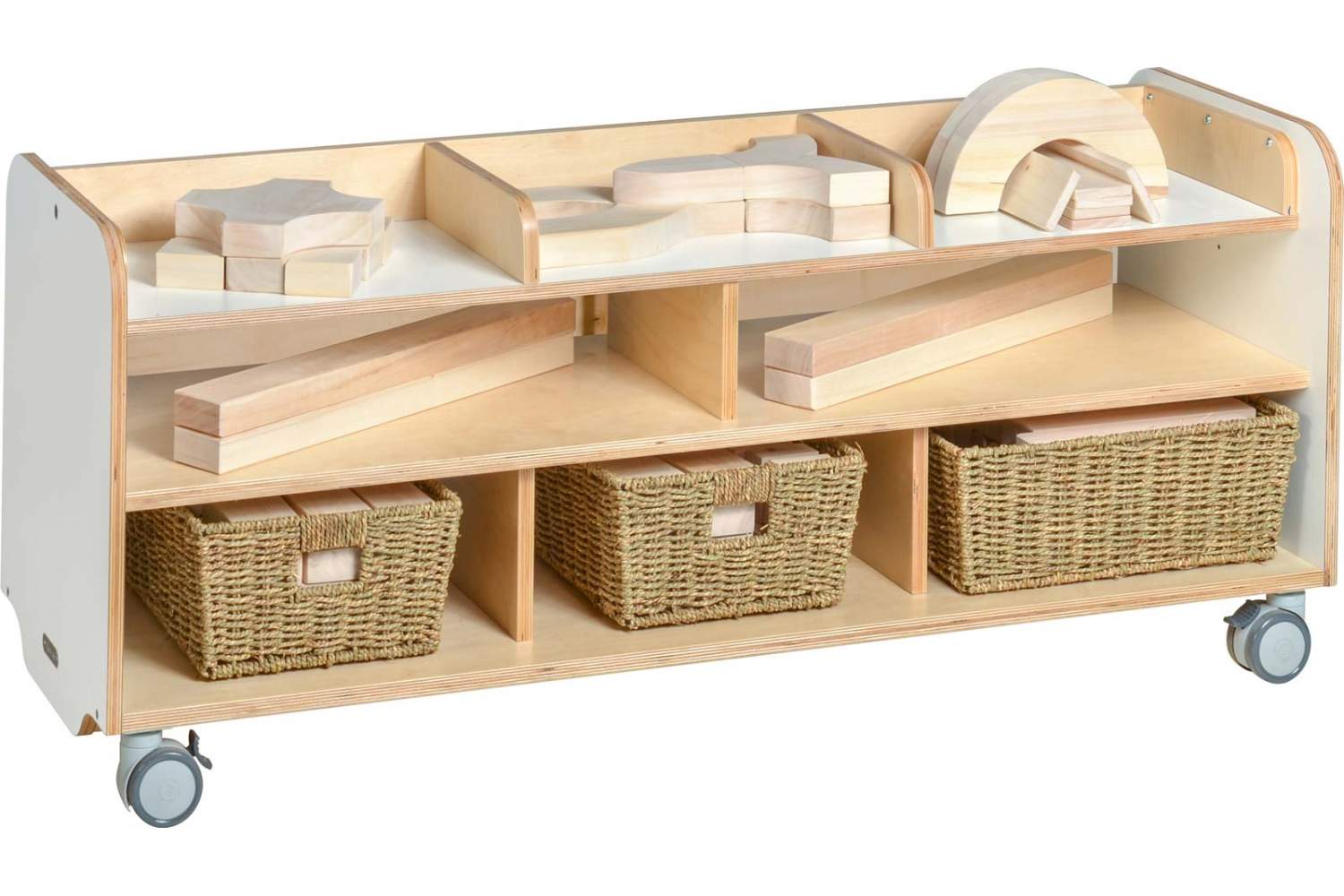 wooden shelving unit