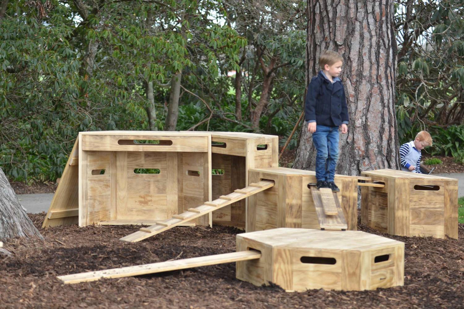 smooth wooden outdoor play plank