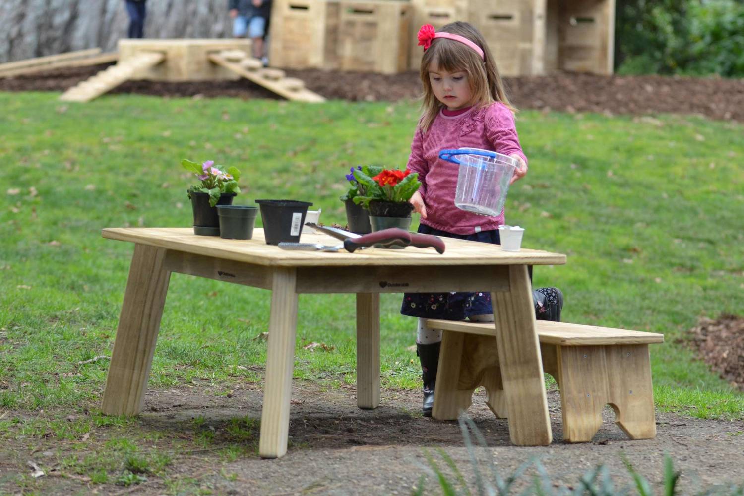 Outdoor wooden table