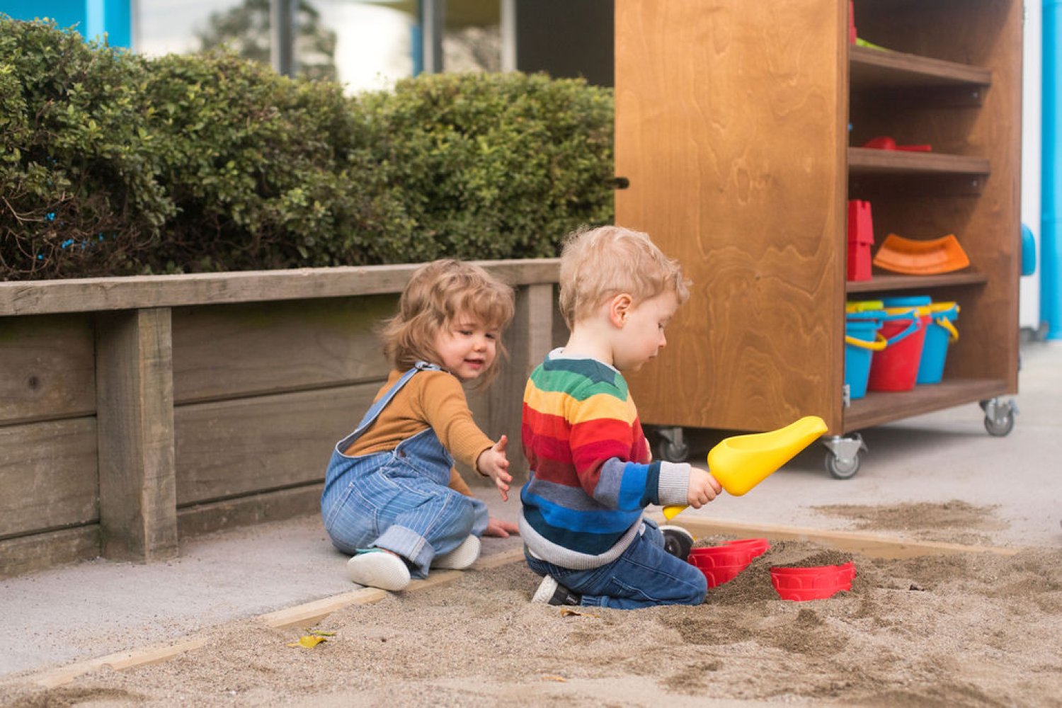 Sandpit storage cupboard