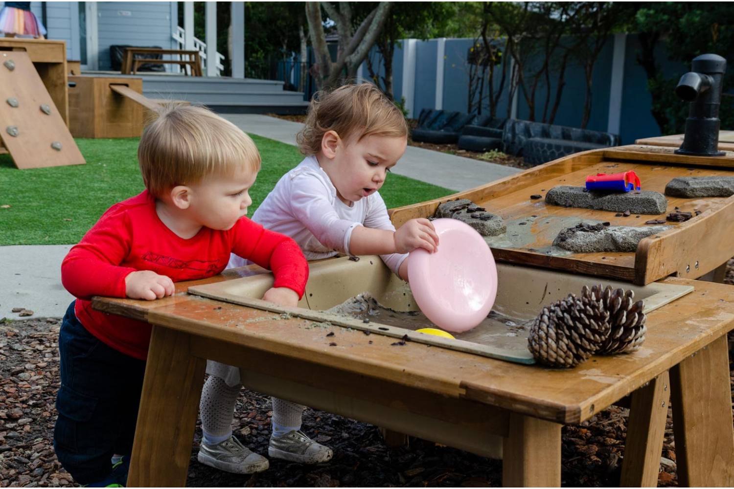 Outdoor Sand and Water Children Playing