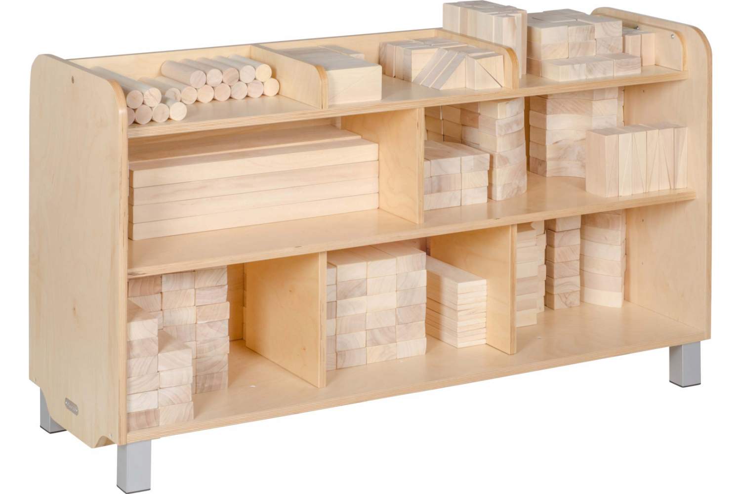 Wooden storage shelving for schools