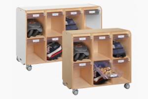 movable cubby storage station